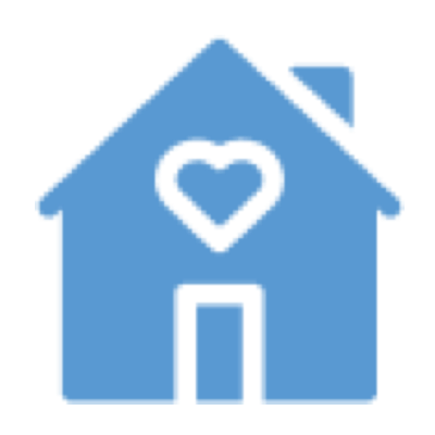 Icon of a house with a heart inside
